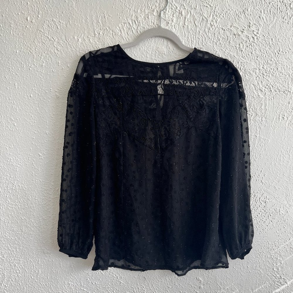 Anthropologie Black Lace Blouse